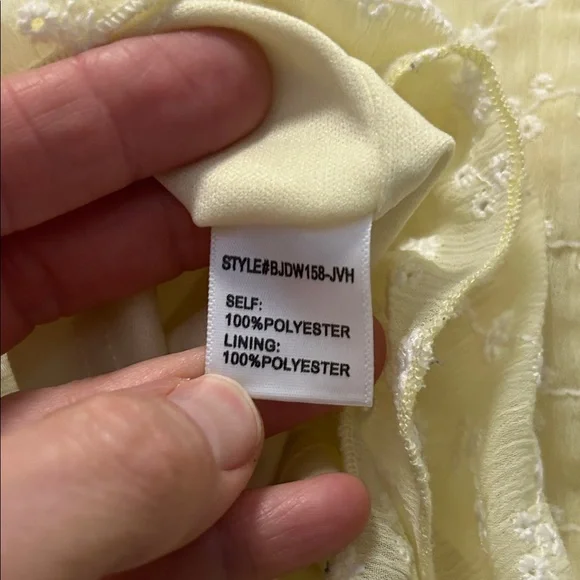 Altar'd State Skirt Women’s L Yellow Floral Mini Ruffle Eyelet Feminine - Picture 8 of 10